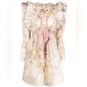 Zimmermann Dancer lace floral ruffle dress in size 0P